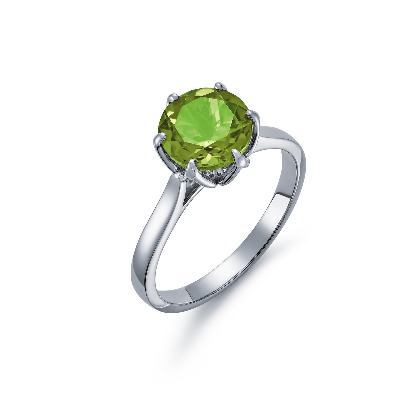Floral Design Peridot Solitaire Ring  2.27ct