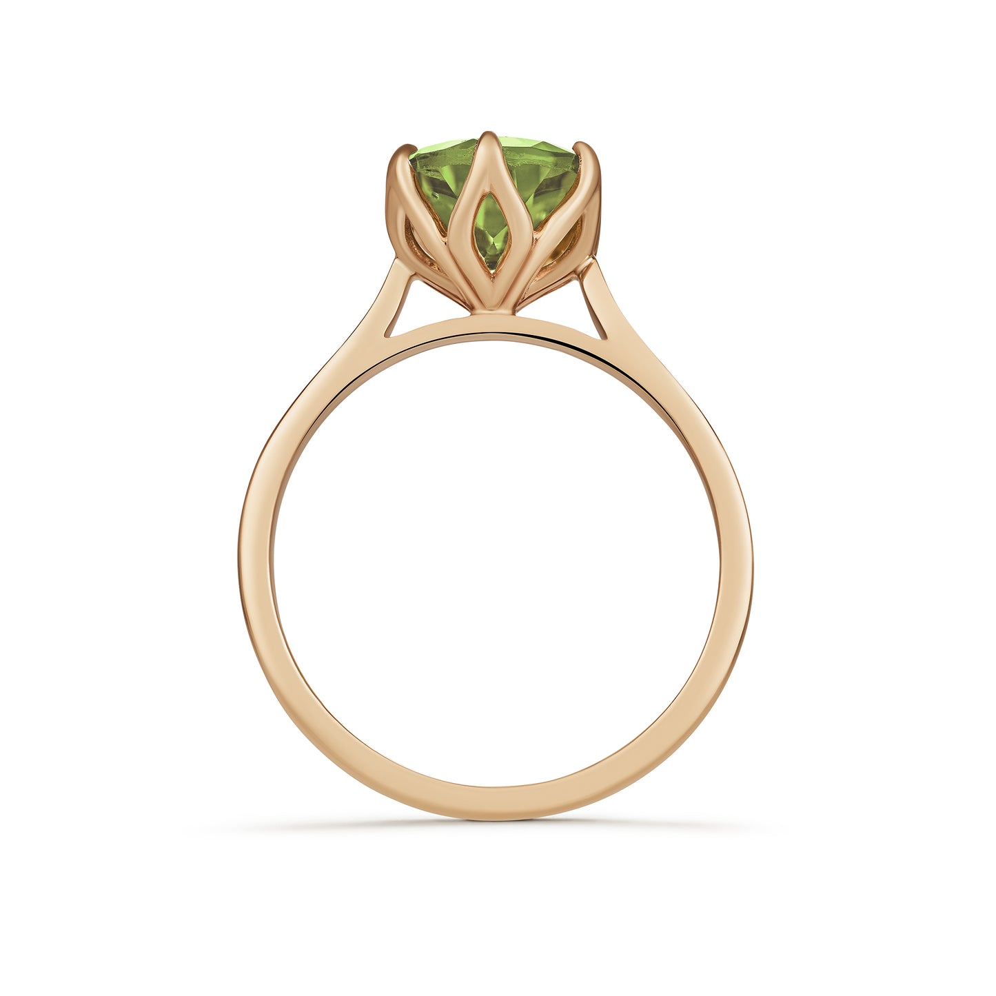 Floral Design Peridot Solitaire Ring  2.27ct