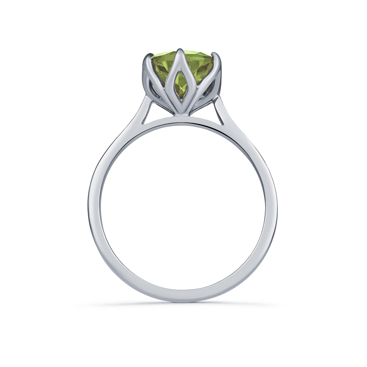 Floral Design Peridot Solitaire Ring  2.27ct