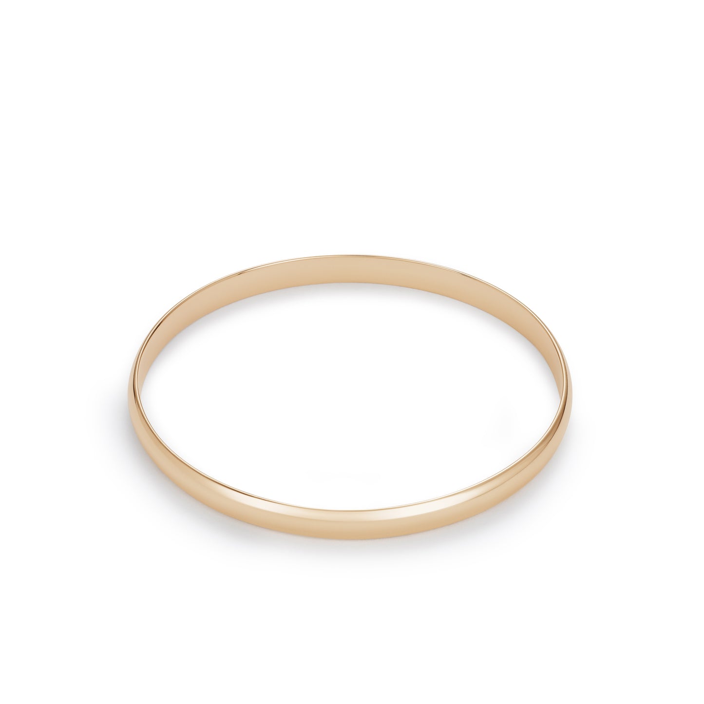 9ct Gold 6mm D Shape Round Solid Bangle