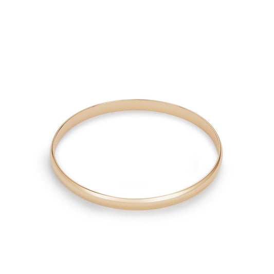 9ct Gold 6mm D Shape Round Solid Bangle