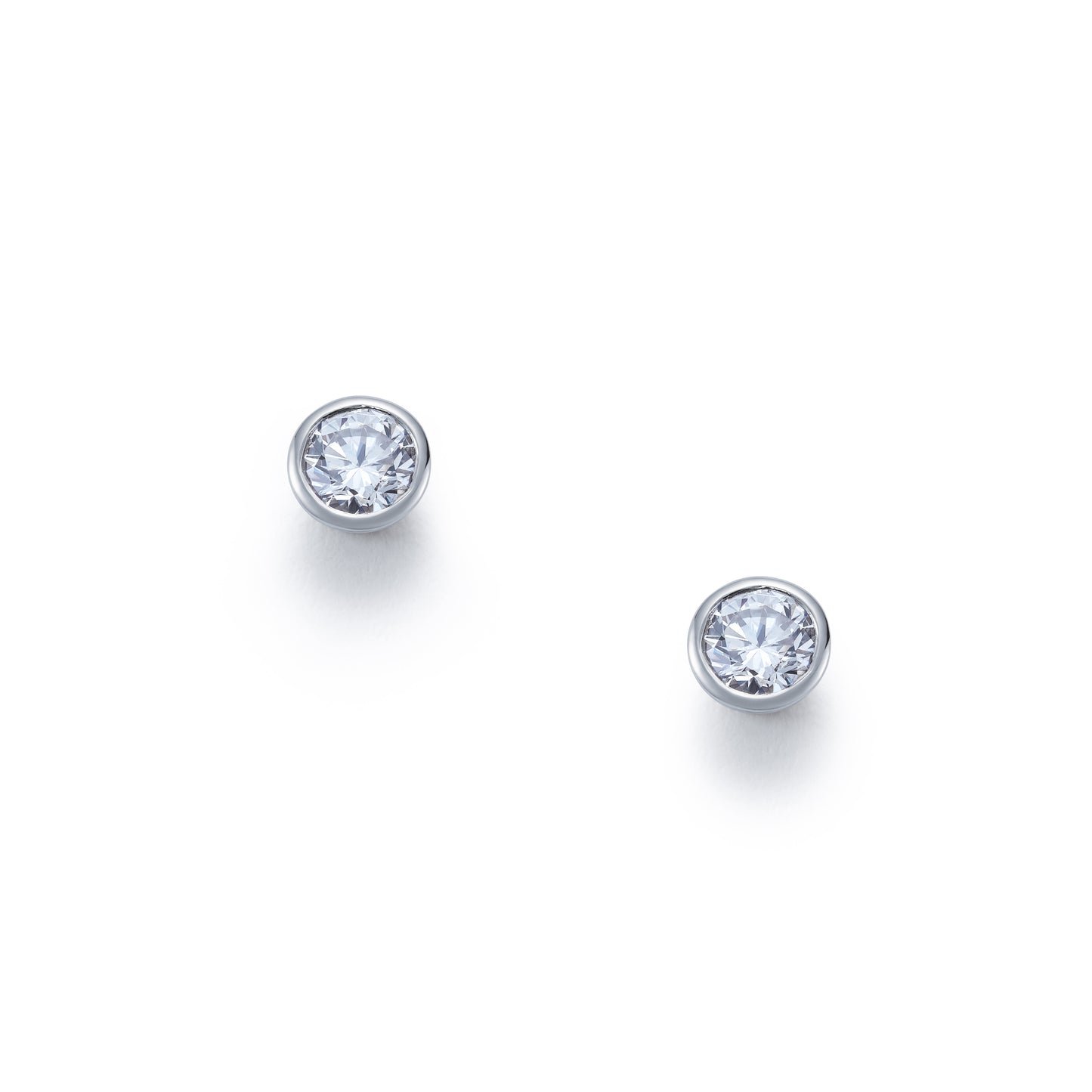 Diamond Single Stone Bezel Set Stud Earrings 0.31ct