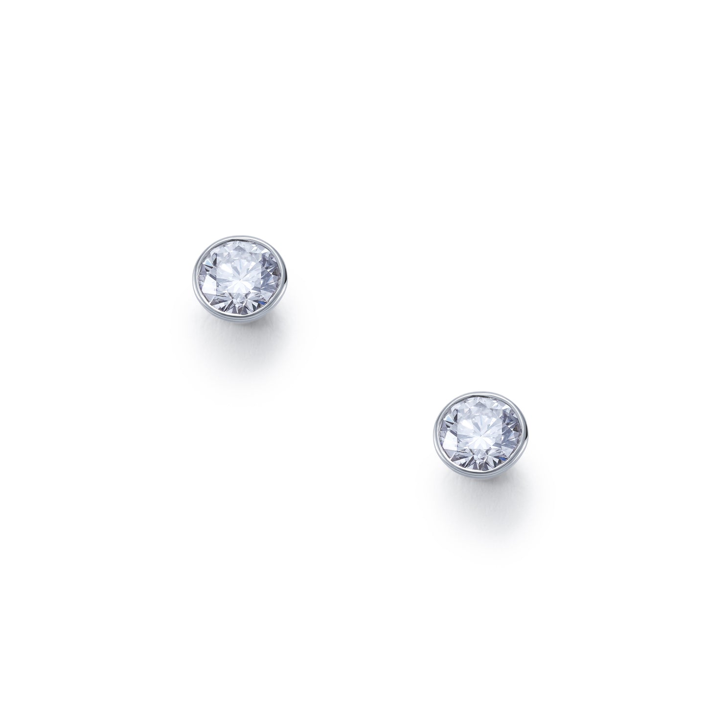 Diamond Round Brilliant Bezel Set Stud Earrings 0.44ct