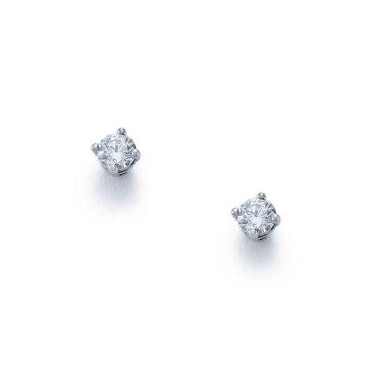 Diamond Round Brilliant Claw Set Stud Earrings 0.22ct