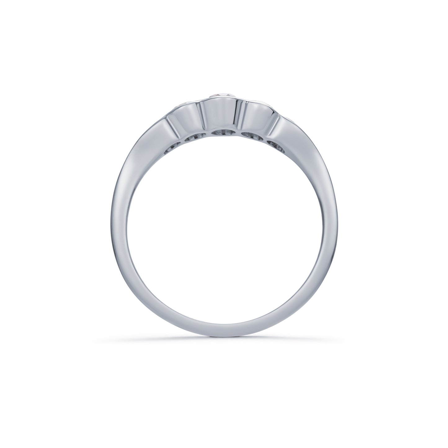 Ruby and Diamond Five Stone Tapered Ring