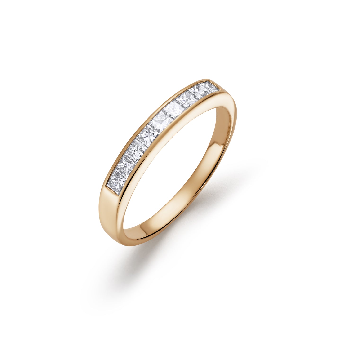 Diamond Princess Cut Nine Stone Half Eternity Ring 0.46ct