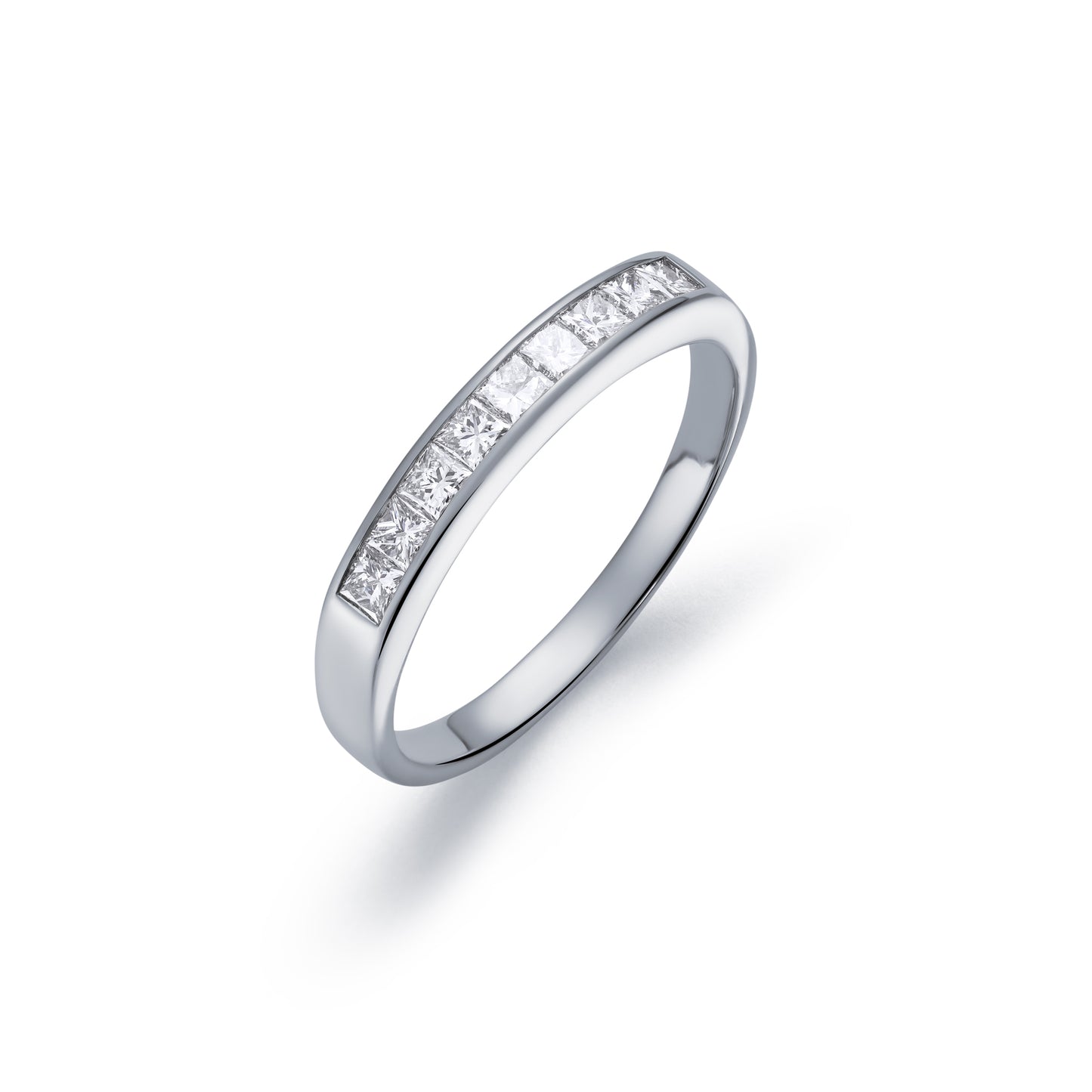 Diamond Princess Cut Nine Stone Half Eternity Ring 0.46ct