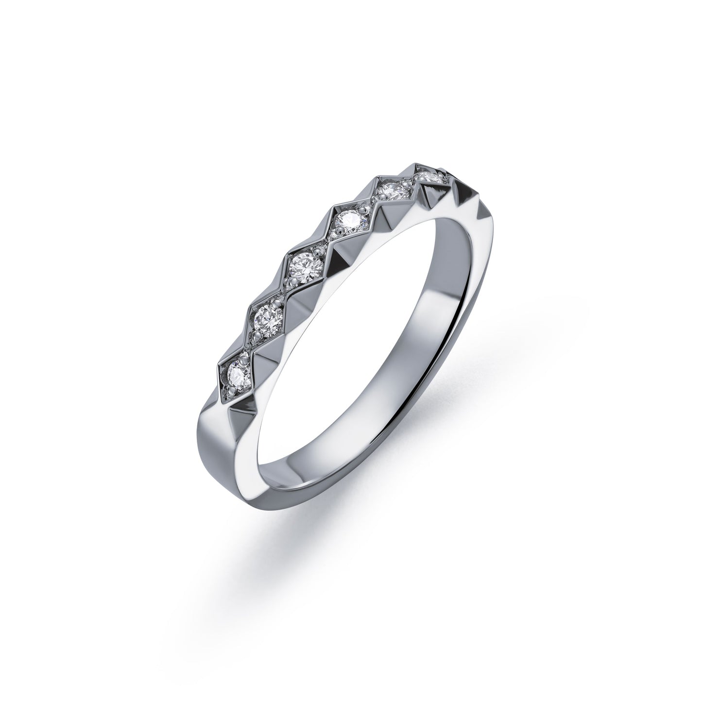 Carved Diamond Set Band 0.14ct