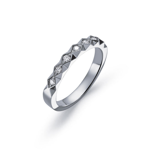 Carved Diamond Set Band 0.14ct