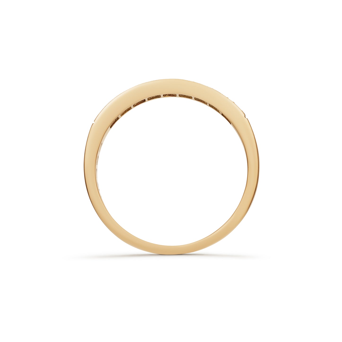 Ruby and Diamond Grain Set Half Eternity Ring