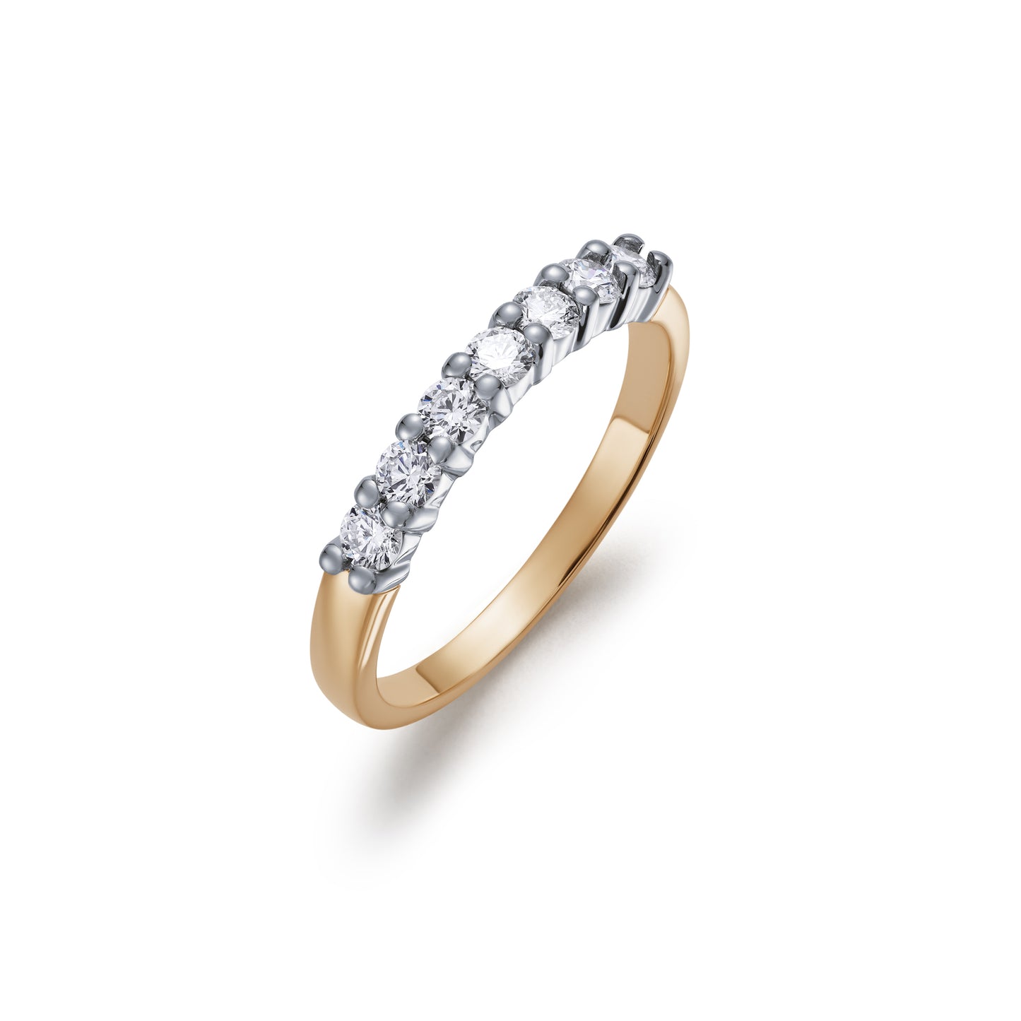 Seven Stone Shared Claw Diamond Ring 0.42ct