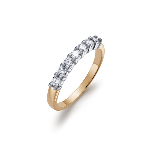 Seven Stone Shared Claw Diamond Ring 0.42ct