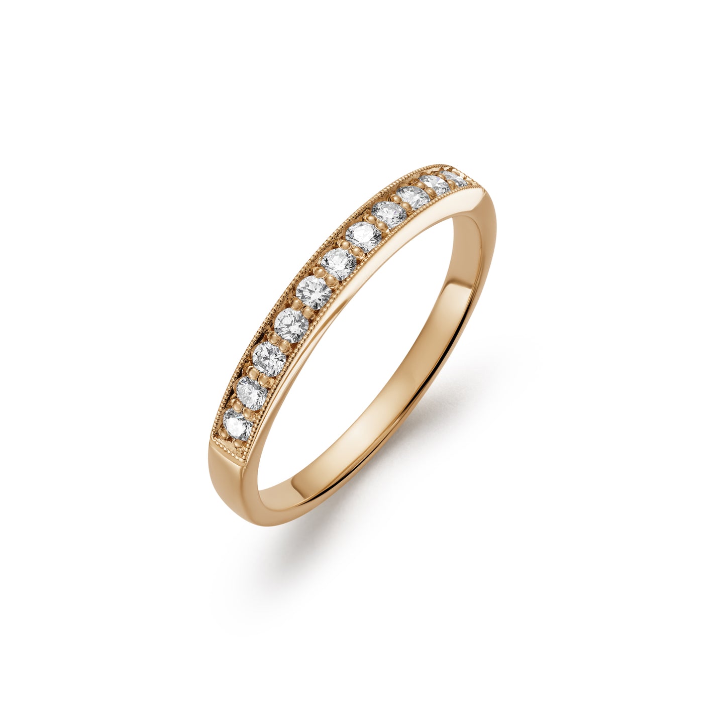 Eleven Stone Grain Set Half Eternity Ring 0.21ct