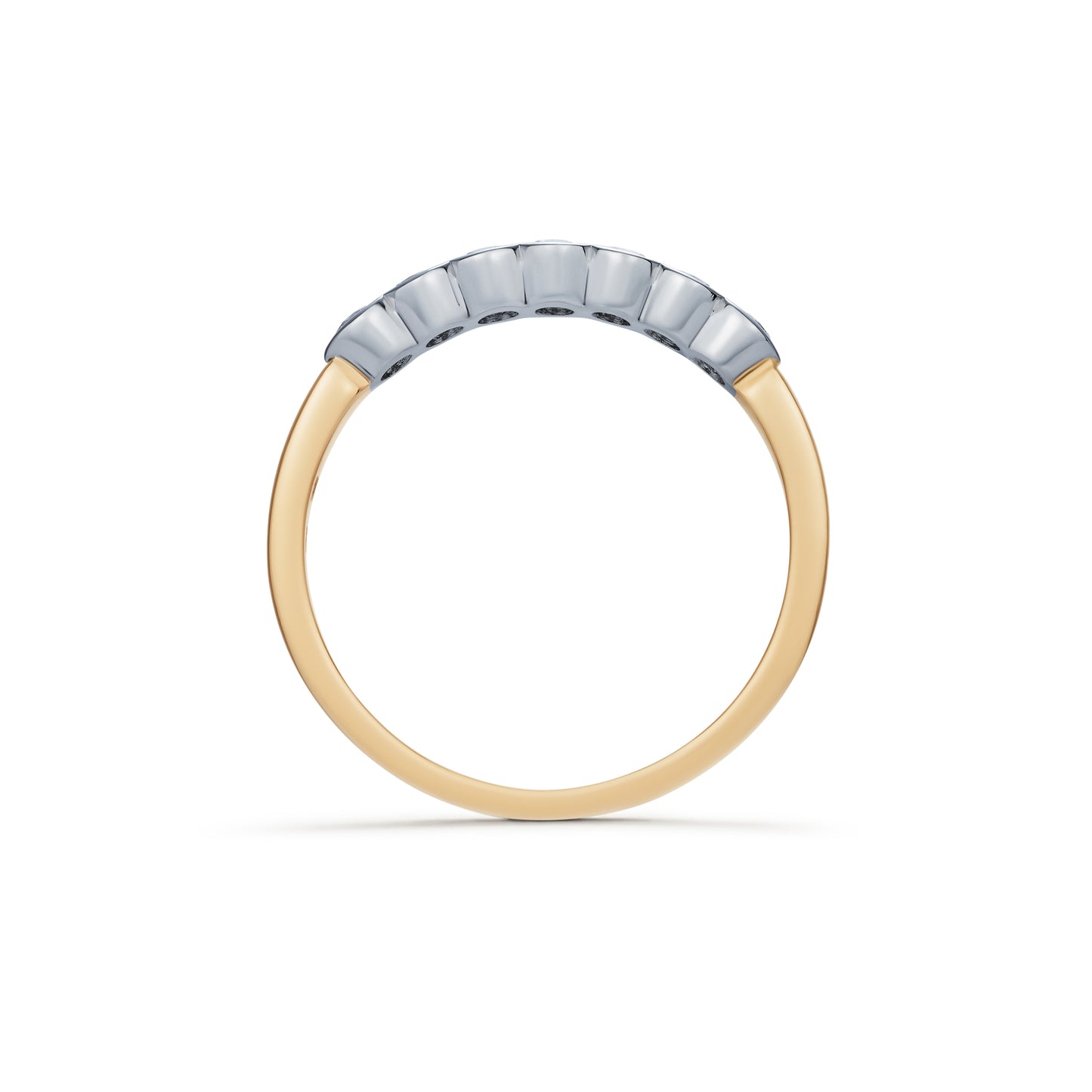 Seven Stone Diamond Demi Bezel Ring 0.42ct