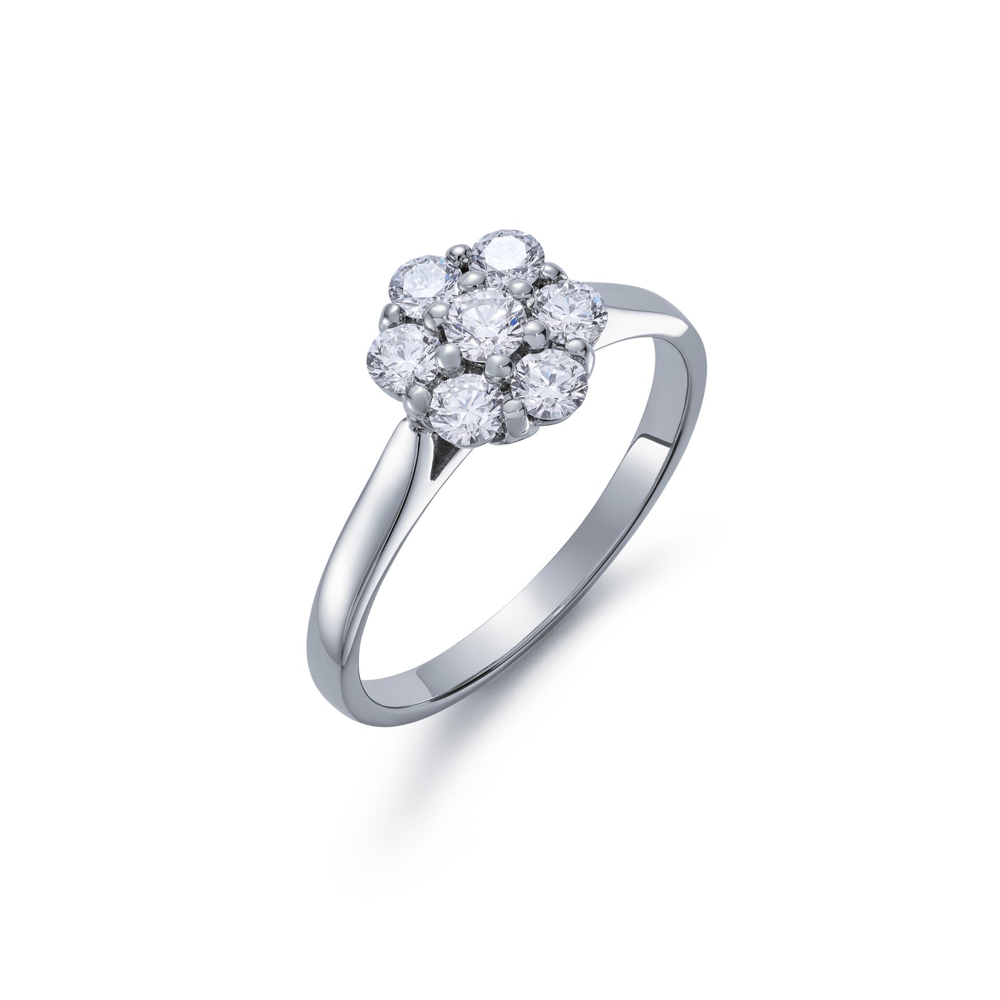 Diamond Claw Set Cluster Ring 0.54ct
