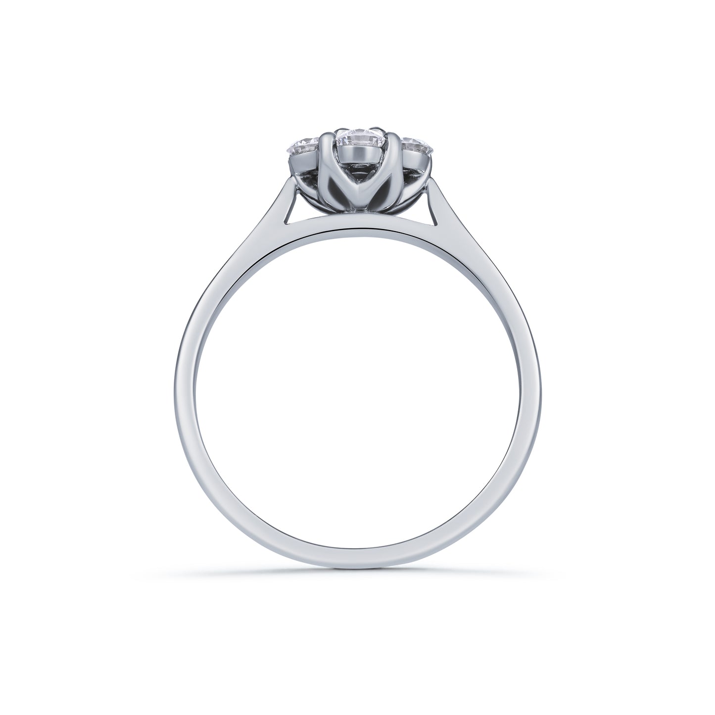 Yellow and White Diamond Claw Set Cluster Ring