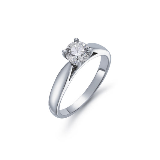 Pinched Shoulders Claw Set Solitaire Ring