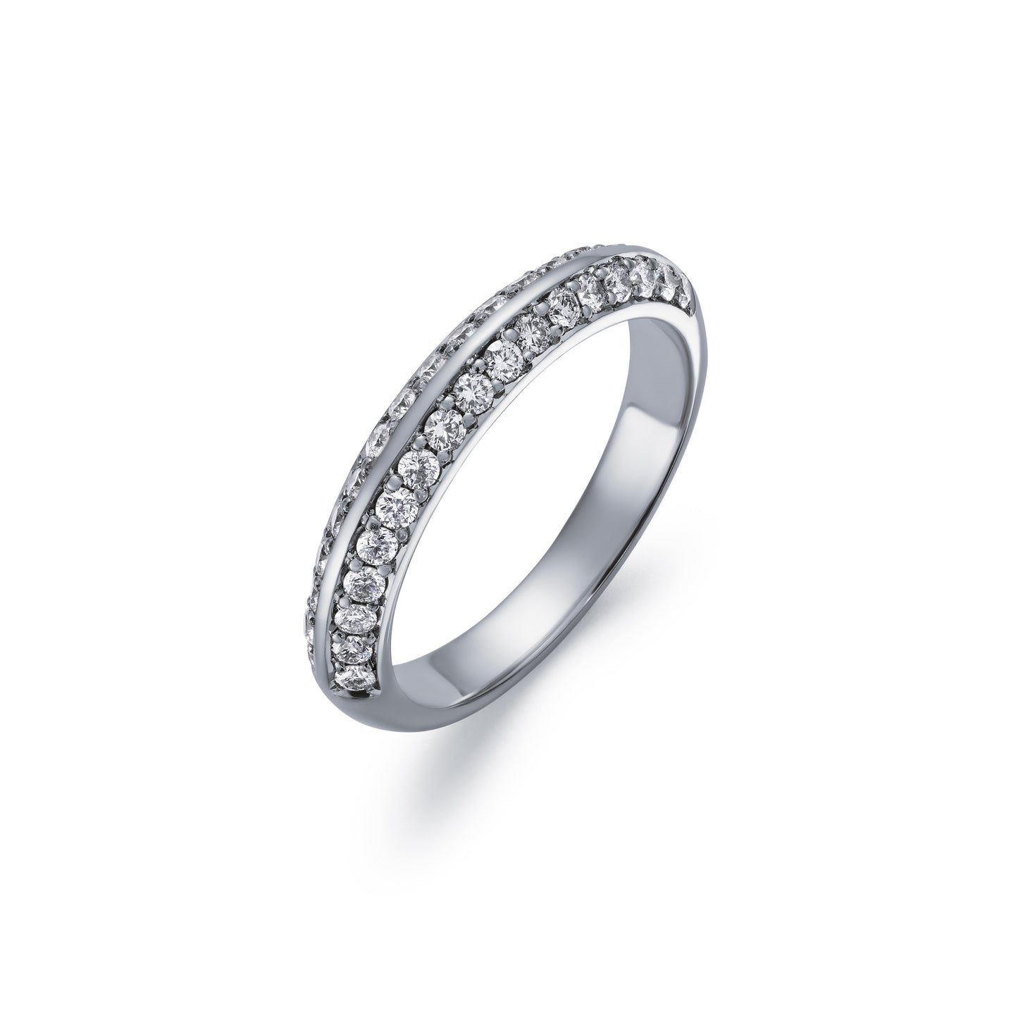 Diamond Set Two Row Wedding band