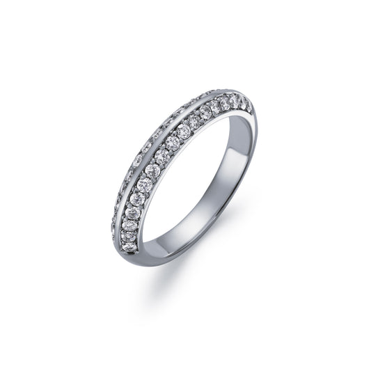 Diamond Set Two Row Wedding band