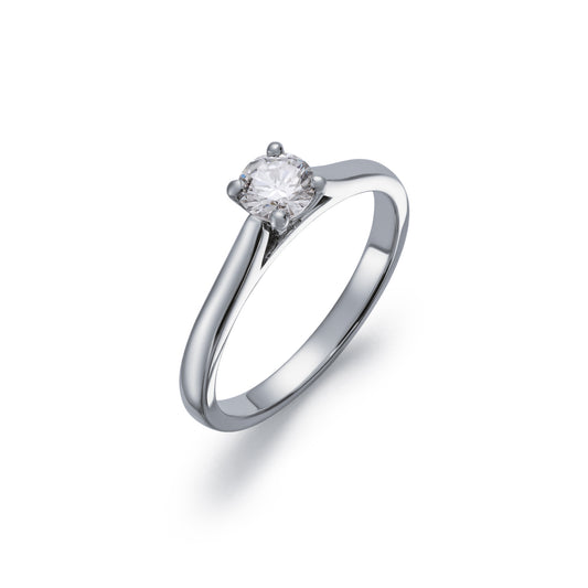 Claw Set 0.40ct Round Brilliant Diamond Ring
