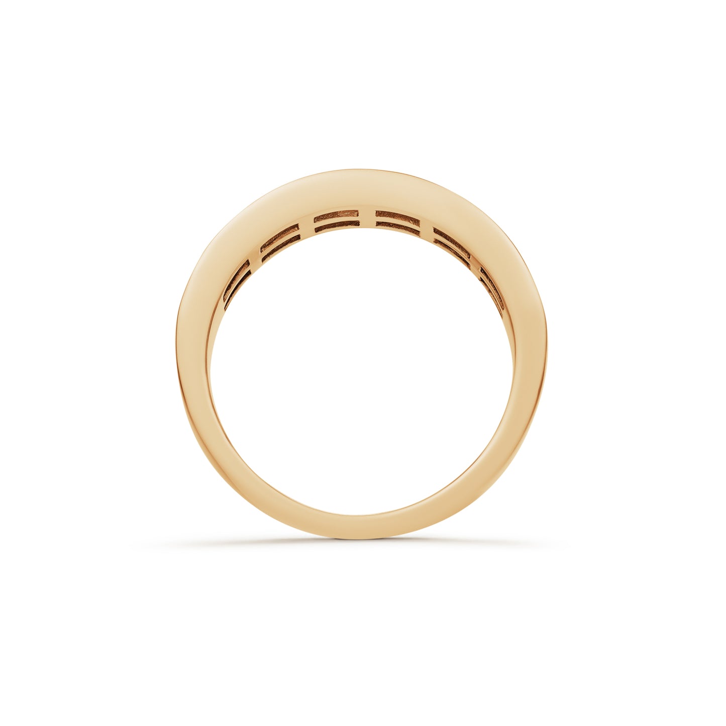 Two Row Princess Cut Half Eternity Ring