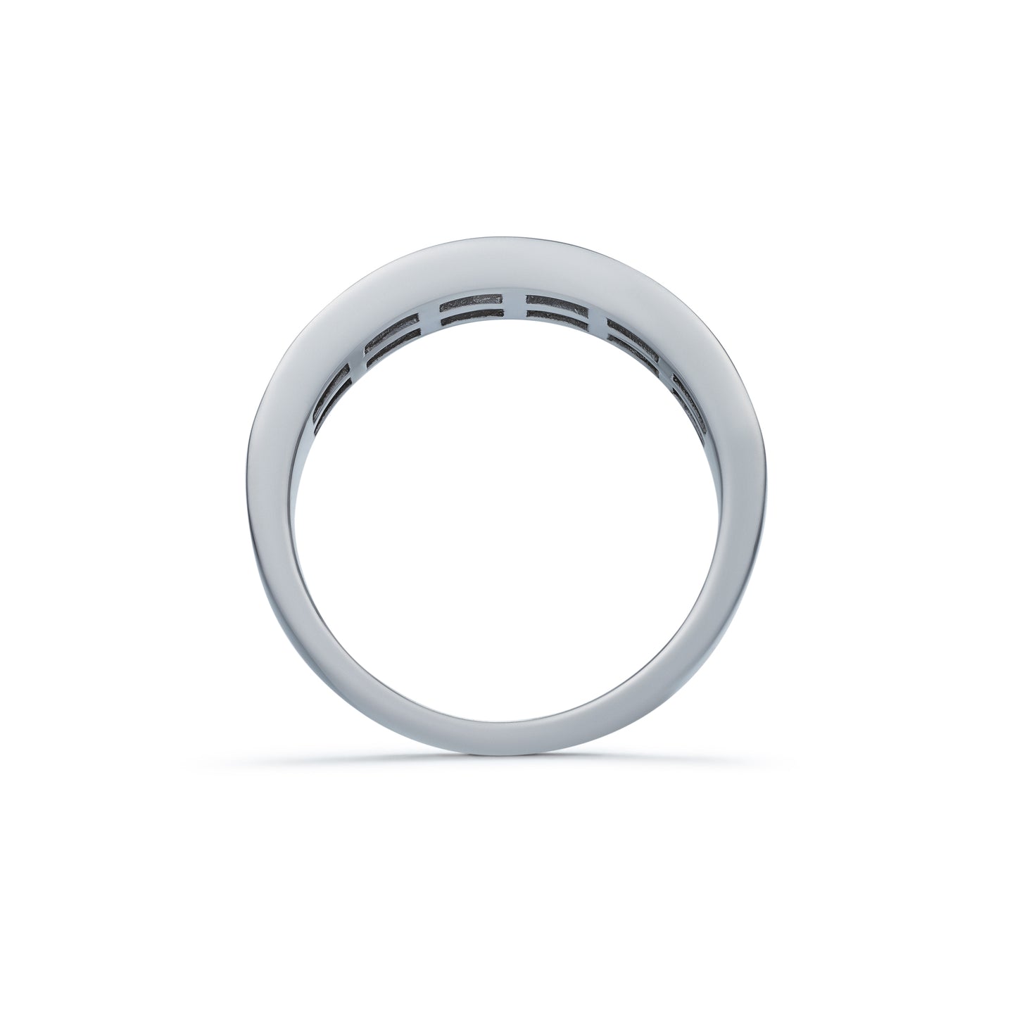 Two Row Princess Cut Half Eternity Ring