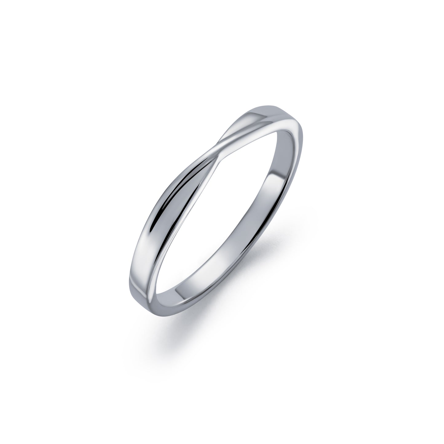 Platinum Kiss Design Wedding Band